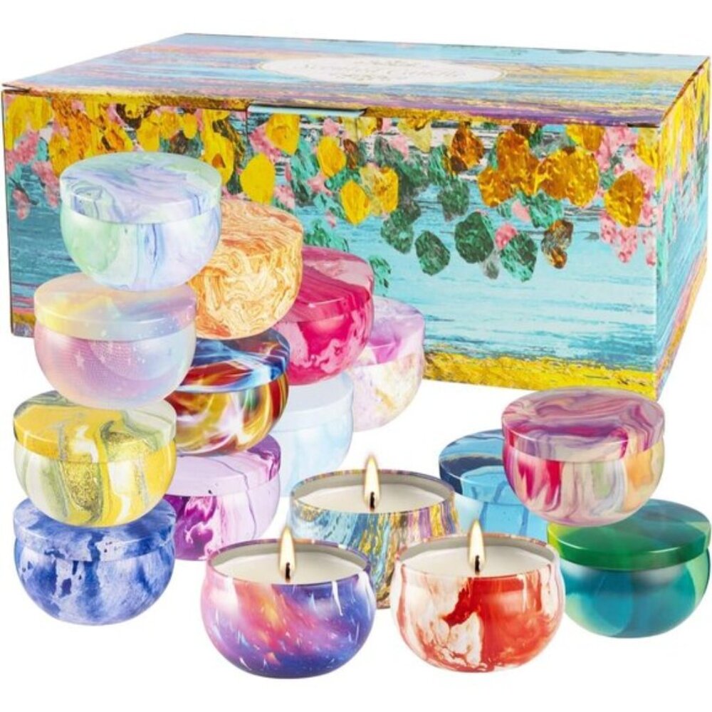 New 16-Pack Scented Candles Gift Set, Strong Soy Wax for Home & Travel Use - Picture 3 of 7